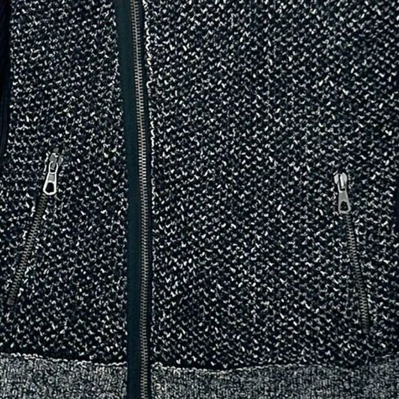 Rag & Bone Black Tweed Knit Asymmetrical Zip Up Jacket Size L - Picture 5 of 16